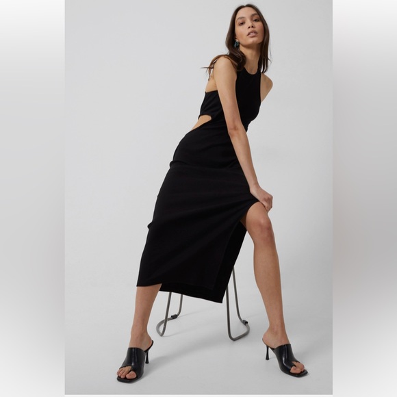 FRENCH CONNECTION NWT RASHA RIBBED CUT-OUT DRESS.. - Picture 5 of 11